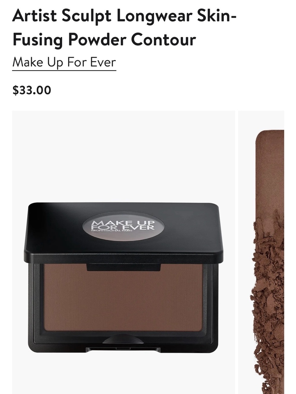 Makeup Forever Artist Sculpt Longwear Powder Contour -  Strong Ebony